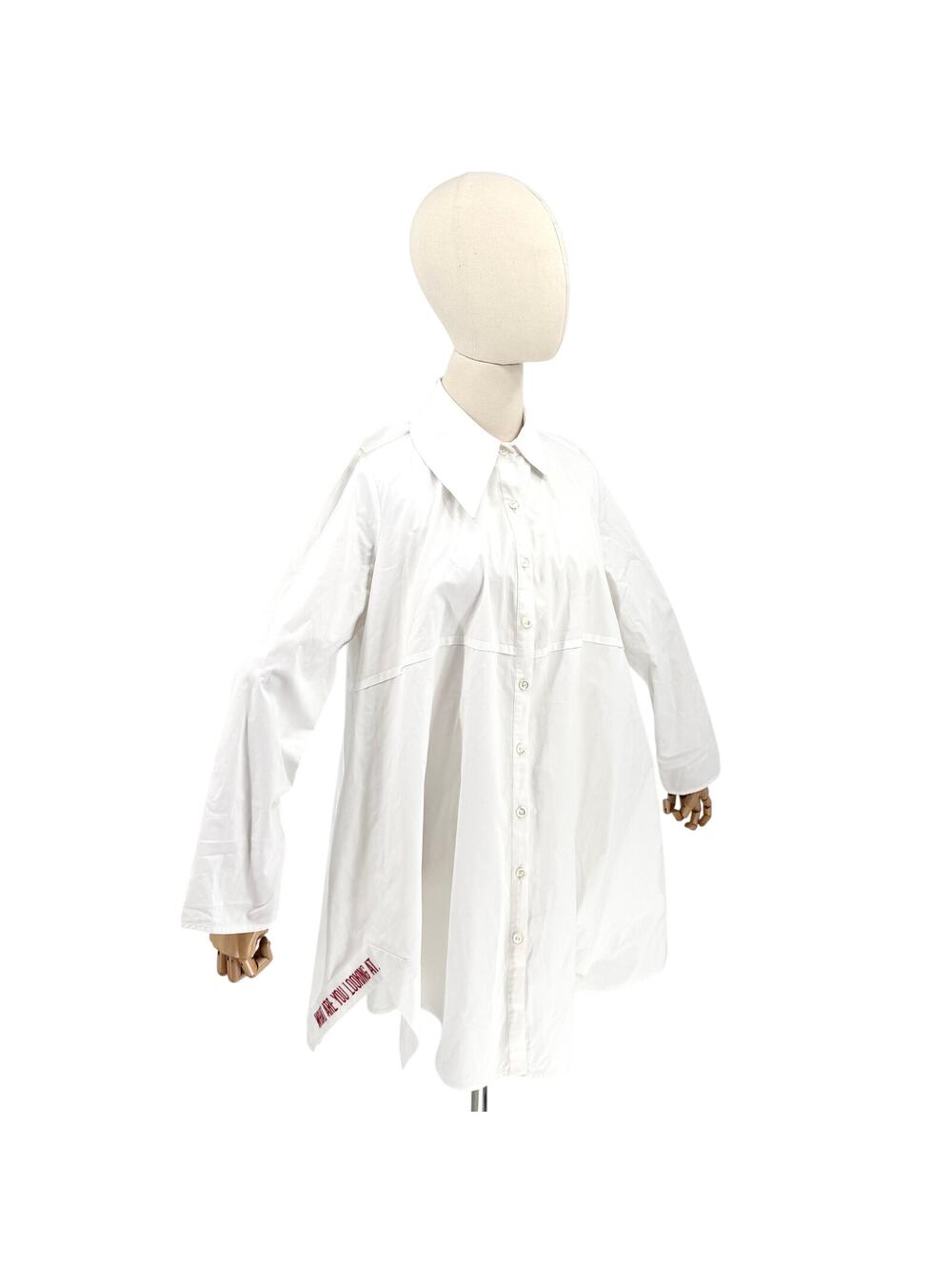 RARE Point Off View Marina Testino White 100% Cotton Mini Shirt Dress